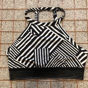 VSX | Abstract Striped High-Neck Halter Sports Bra